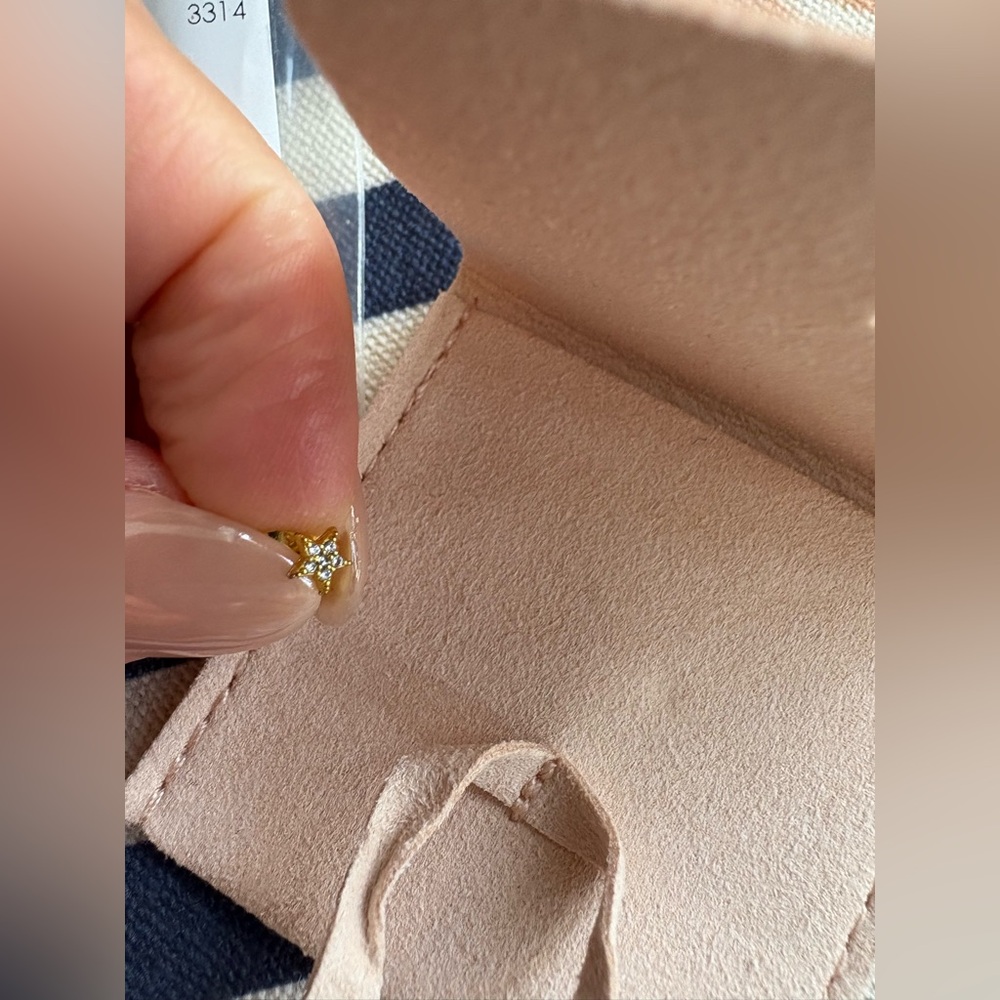 Gorjana Diamond Star Stackable Earring With A Canvas Bag